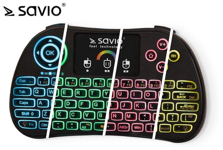 Clavier anglais sans fil SAVIO KW-03 (couleur noire)