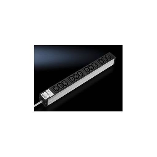 Unidad de distribución de energía Rittal (montable en rack) - 1U, 12 conectores de salida IEC 60320 C13, cable de 2 m