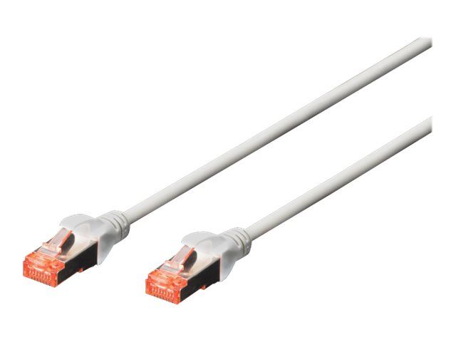 DIGITUS - Cordon de raccordement - RJ-45 (M) pour RJ-45 (M) - SFTP - CAT 6 - sans halogène, sans crochet - gris
