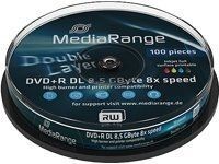 MediaRange - 10 x DVD+R DL - 8.5 Go (240 minutes) 8x - blanc - surface imprimable par jet d'encre - spindle