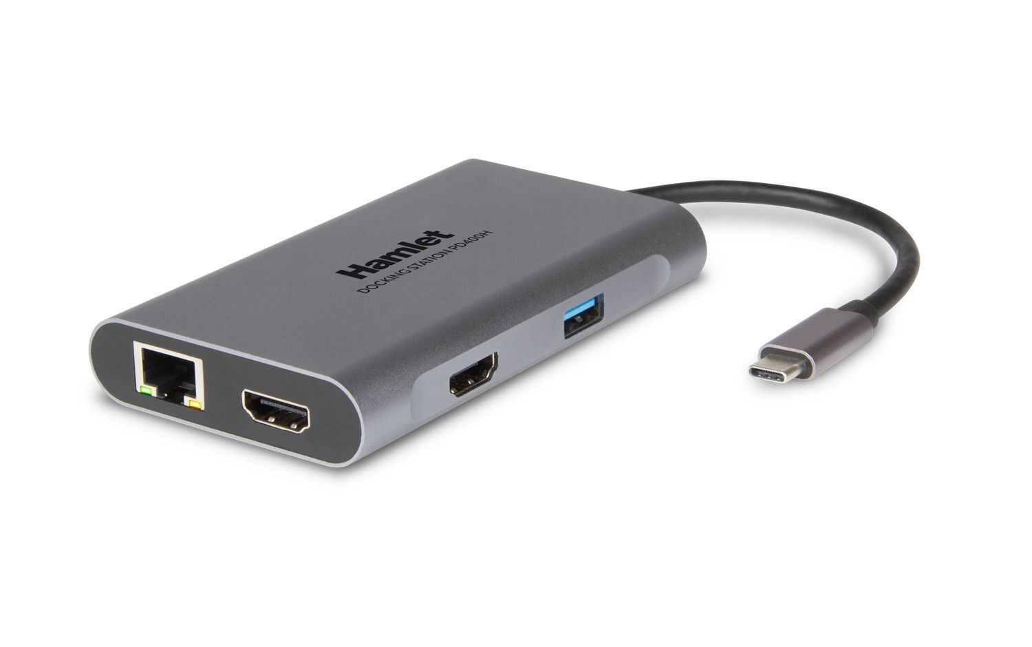 Hamlet HDKC-PD400H station d'accueil Avec fil USB 3.2 Gen 1 (3.1 Gen 1) Type-C Gris