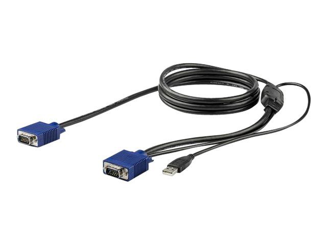StarTech 6 ft. (1.8 m) USB KVM Cable for StarTech.com Rackmount Consoles - VGA and USB KVM Console Cable (RKCONSUV6) - Câble vidéo / USB - mini-VGA (M) pour USB, HD-15 (VGA) (M) - 1.8 m - pour P/N: RKCONS1701, RKCONS1708K, RKCONS1716K...