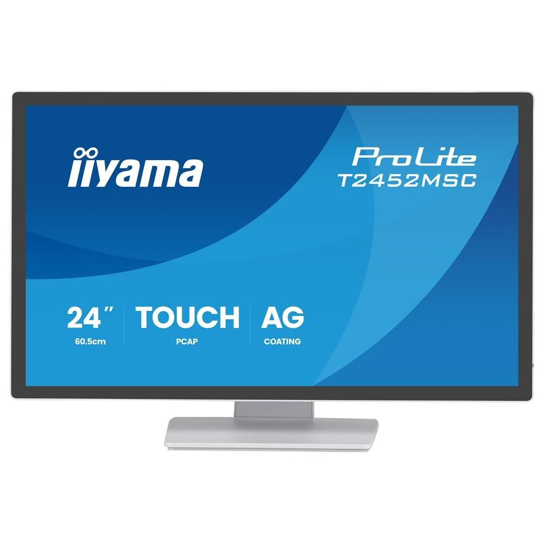 iiyama ProLite T2452MSC-W1AG - Écran LED - 24" (23.8" visualisable) - écran tactile - 1920 x 1080 Full HD (1080p) - IPS - 400 cd/m² - 1000:1 - 5 ms - HDMI, DisplayPort - haut-parleurs - blanc