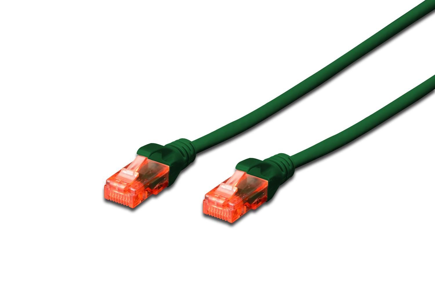 DIGITUS Professional - Cordon de raccordement - RJ-45 (M) pour RJ-45 (M) - 25 cm - UTP - CAT 6 - démarré, sans halogène, sans crochet - vert