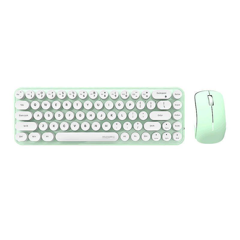 Wireless Keyboard + Mouse Set Mofii Bean 2.4g (white-green)