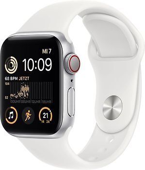 Apple Watch Se 2 Aluminium Argent 40mm Bracelet Sport Blanc (Gps + Cellular)
