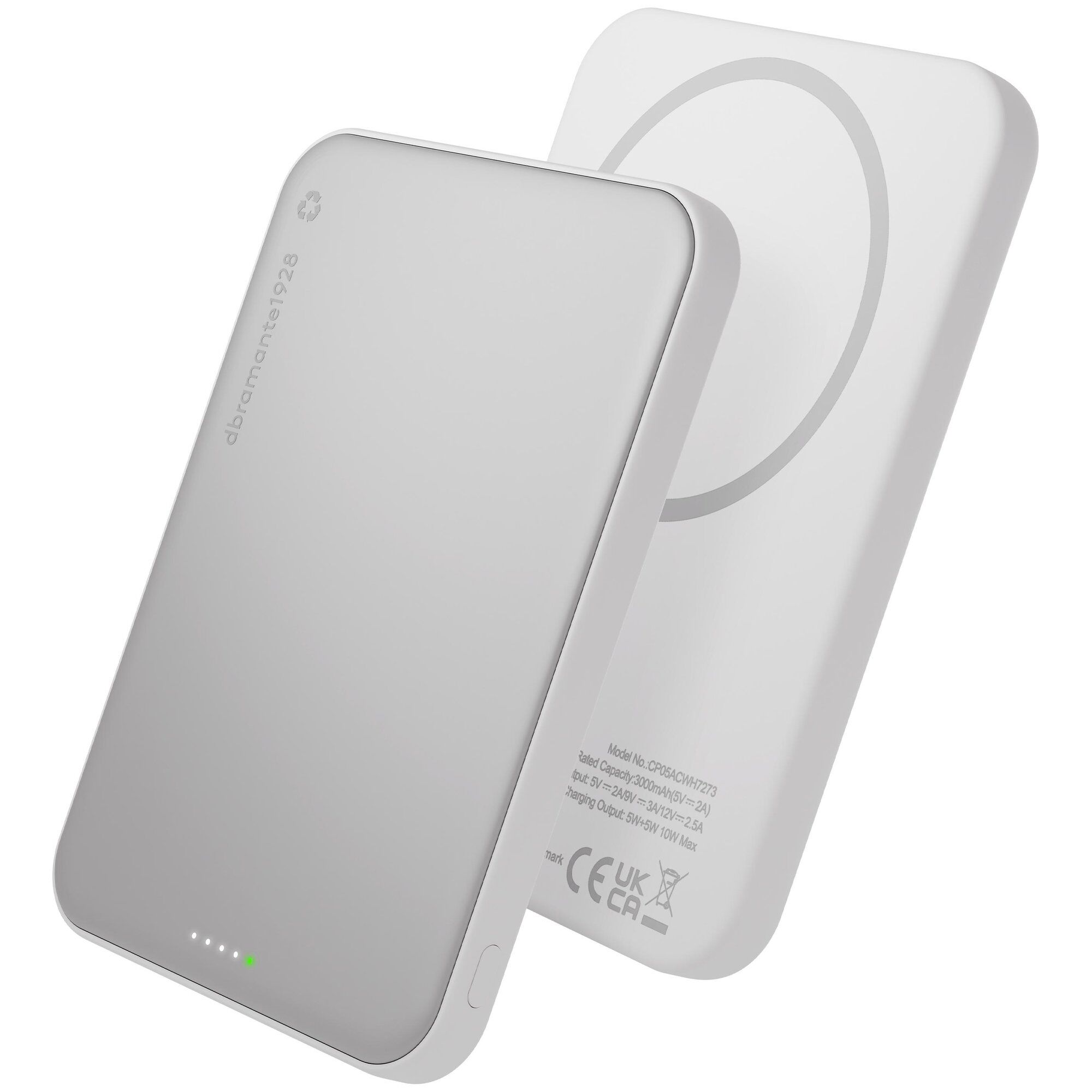 Dbramante1928 Cp05acwh7273 Banque D'alimentation Électrique 5000 Mah Recharge Sans Fil Aluminium