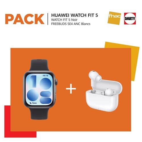 Montre connectée Huawei WATCH FIT 5 BLACK + FREEBUDS 4 WHITE FNAC