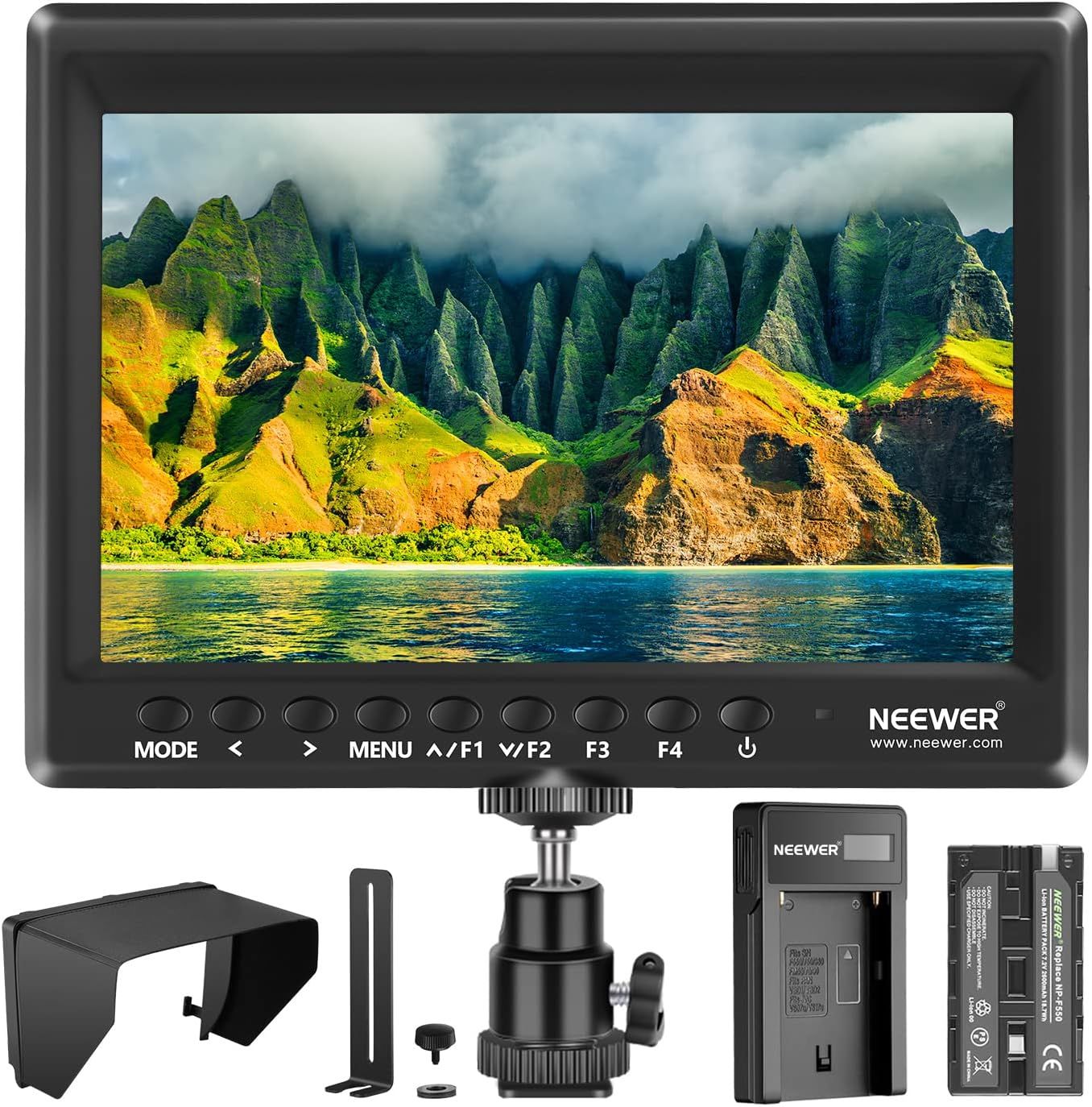 NEEWER F100 - Moniteur de Champ de caméra 7 Pouces - Assistance vidéo HD Slim IPS