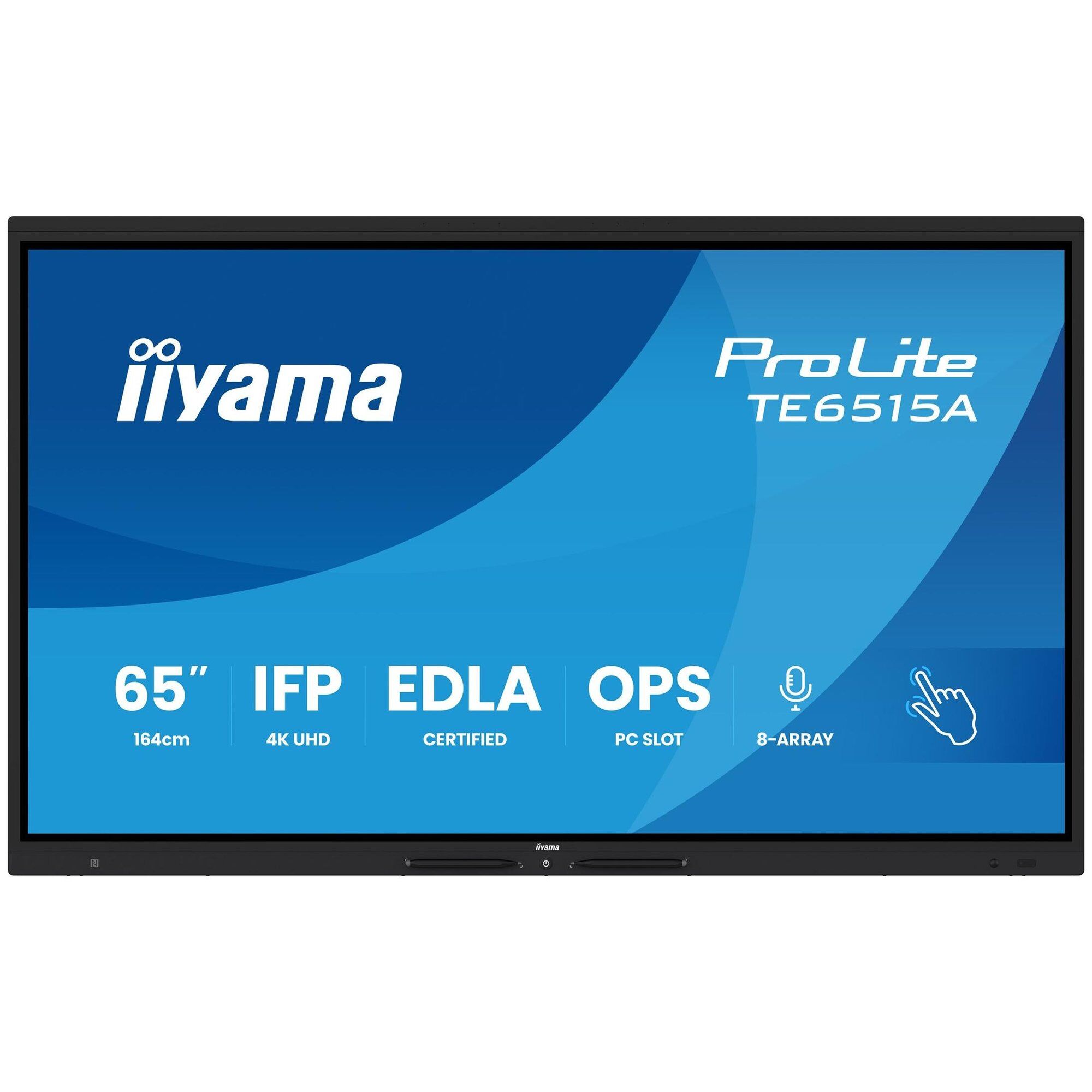 iiyama ProLite TE6515A-B2AG - 65" écran LCD rétro-éclairé par LED - signalétique numérique interactive - avec écran tactile (multi-touch) / ensemble de 8 microphones / possibilité de PC encastré en option...
