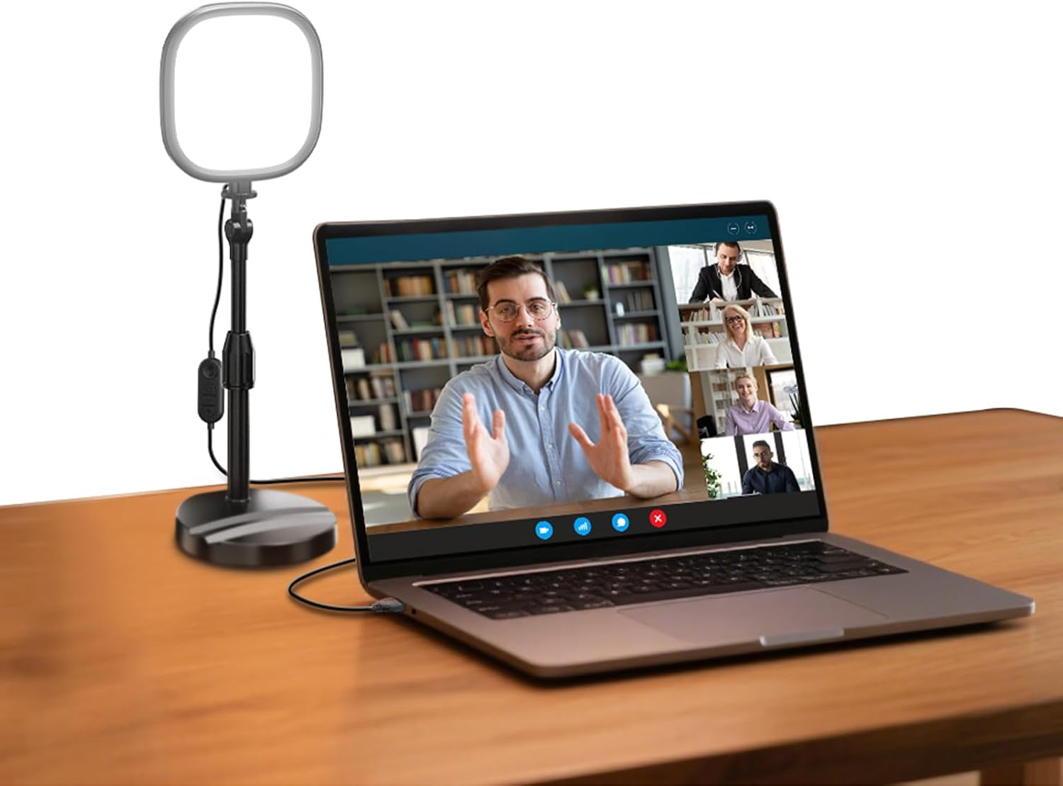 NEEWER BASICS Lampe bureau 5"" pour appels vidéo, anneau lumineux LED plein écran CRI95 avec support, éclairage de conférence bicolore 10W avec zoom pour ordinateur portable, NL10