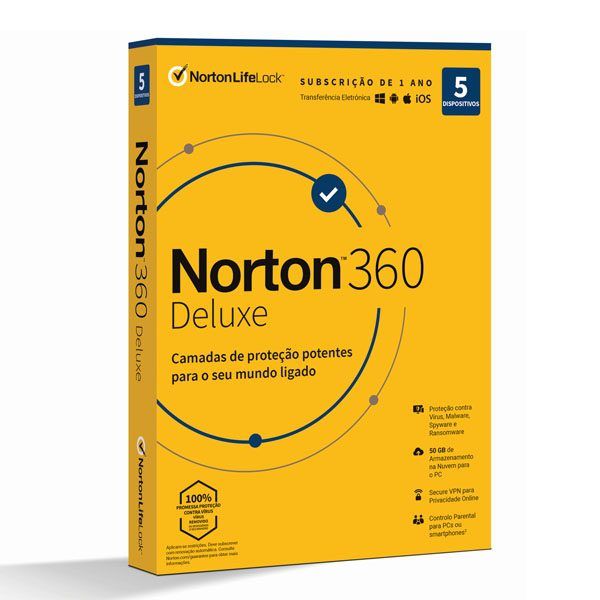 NORTON 360 Deluxe Anti-Virus 5 appareils 1 an