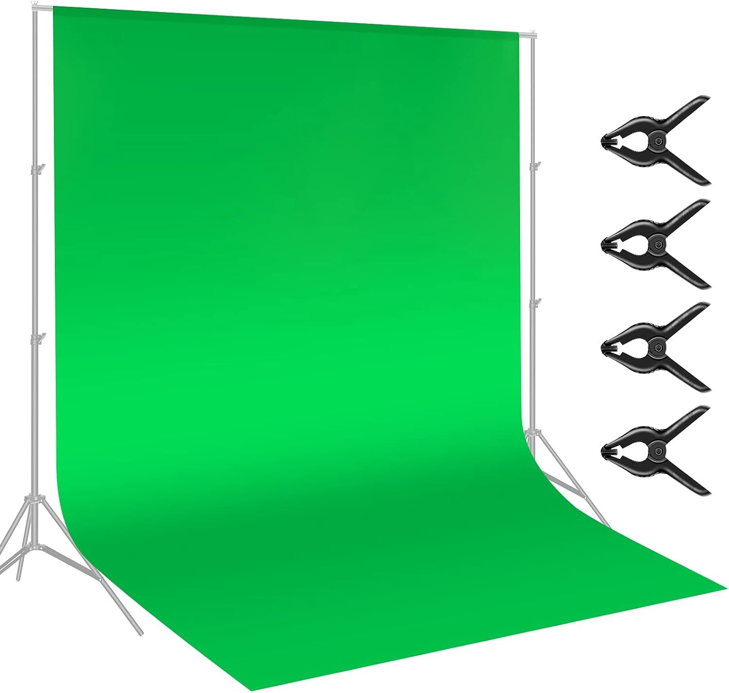 Neewer Toile de Fond en Fibre Chromakey Verte de 3 x 3,6 m pour Studio Photo et vidéo, 4 Pinces de Fond incluses, idéal pour Les Portraits et la Prise de Vue de Produits