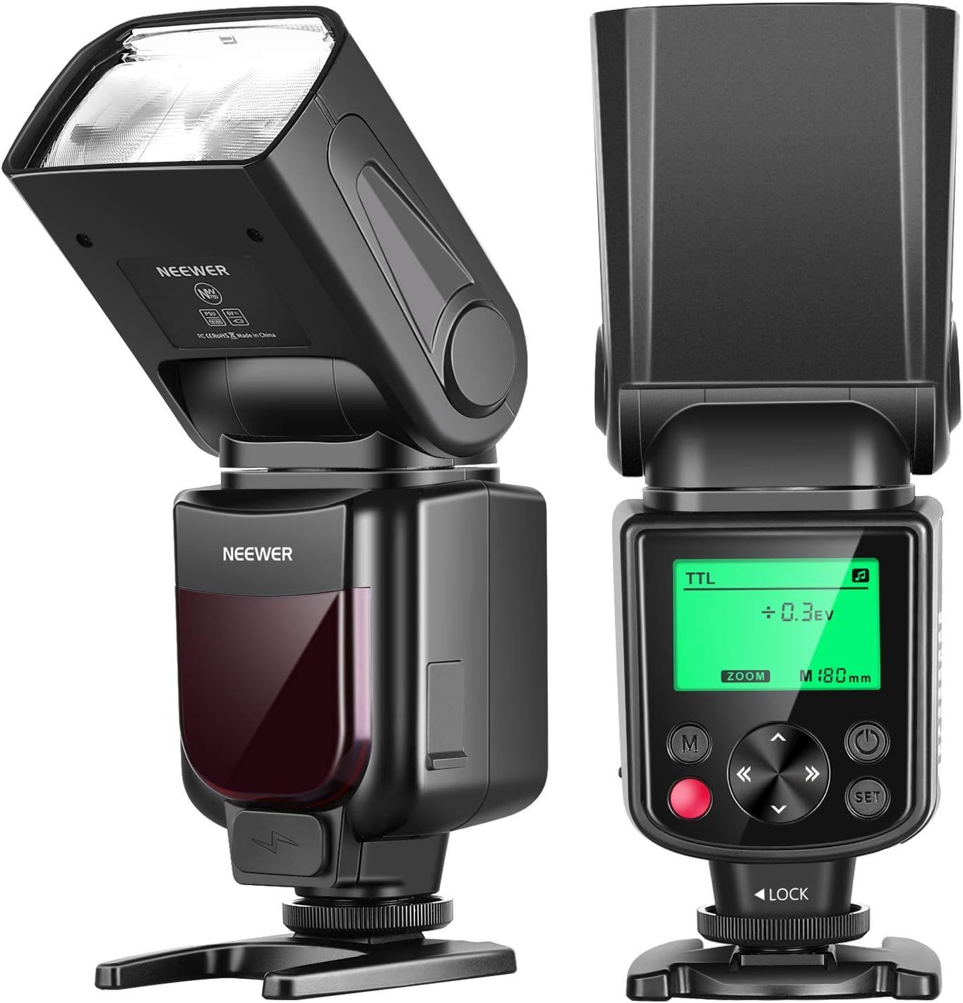 NEEWER 750II TTL Flash Speedlite avec écran LCD, Compatible avec Nikon D4 D5 D60 D90 D100 D200 D300S D300 D500 D610 D700 D750 D800 D810 D850 D3400 D3500 D5200 D5300 D7000 D7100 D7200 D7500