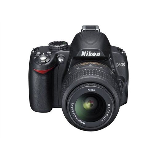 Cámara DSLR Nikon D3000 de 10,2 MP con lente AF-S DX 18-55 mm