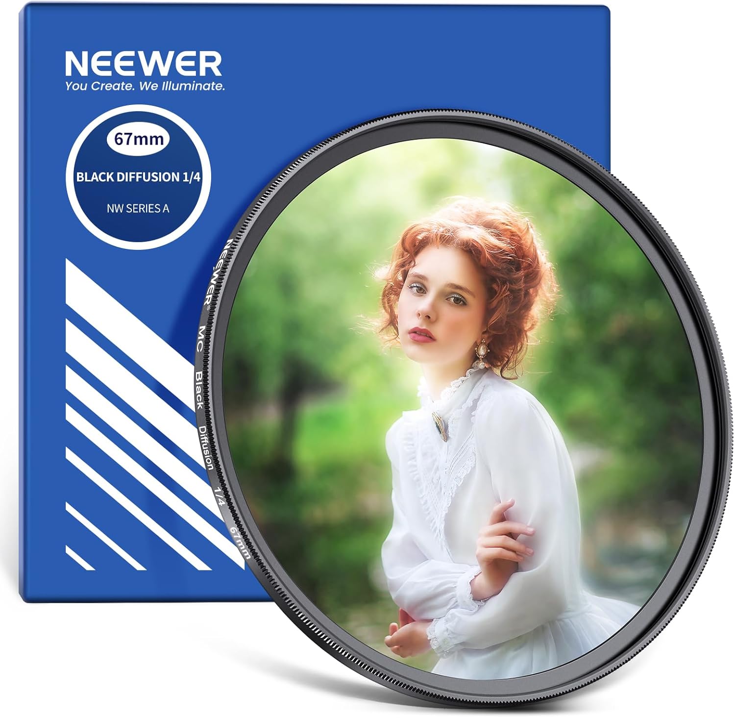 NEEWER Filtre Diffusion Noir 67mm 1/4 Filtre à Effet Cinématographique Doux et Rêveur Verre Optique Ultra Fin et Résistant aux Rayures Revêtements Nano Multiples pour Photographie Vidéo/Vlog/Portrait