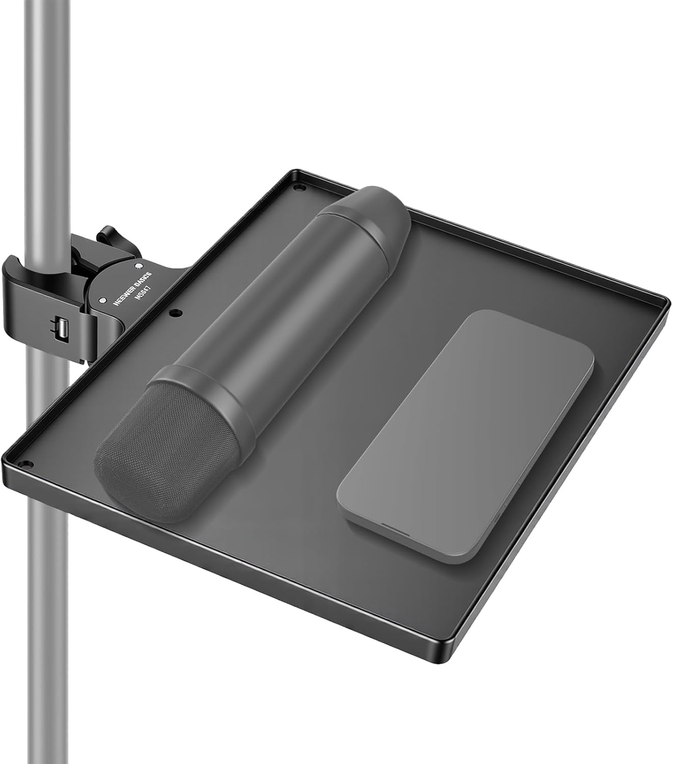 NEEWER BASICS Plateau de Support de Microphone,10.6""x8""x1.3"",Fixation par Pince pour Table de Micro,pour Studio Scène Concert Karaoké Musical Réunion,Conférence en Extérieur,Charge Maximale 2kg,MS047