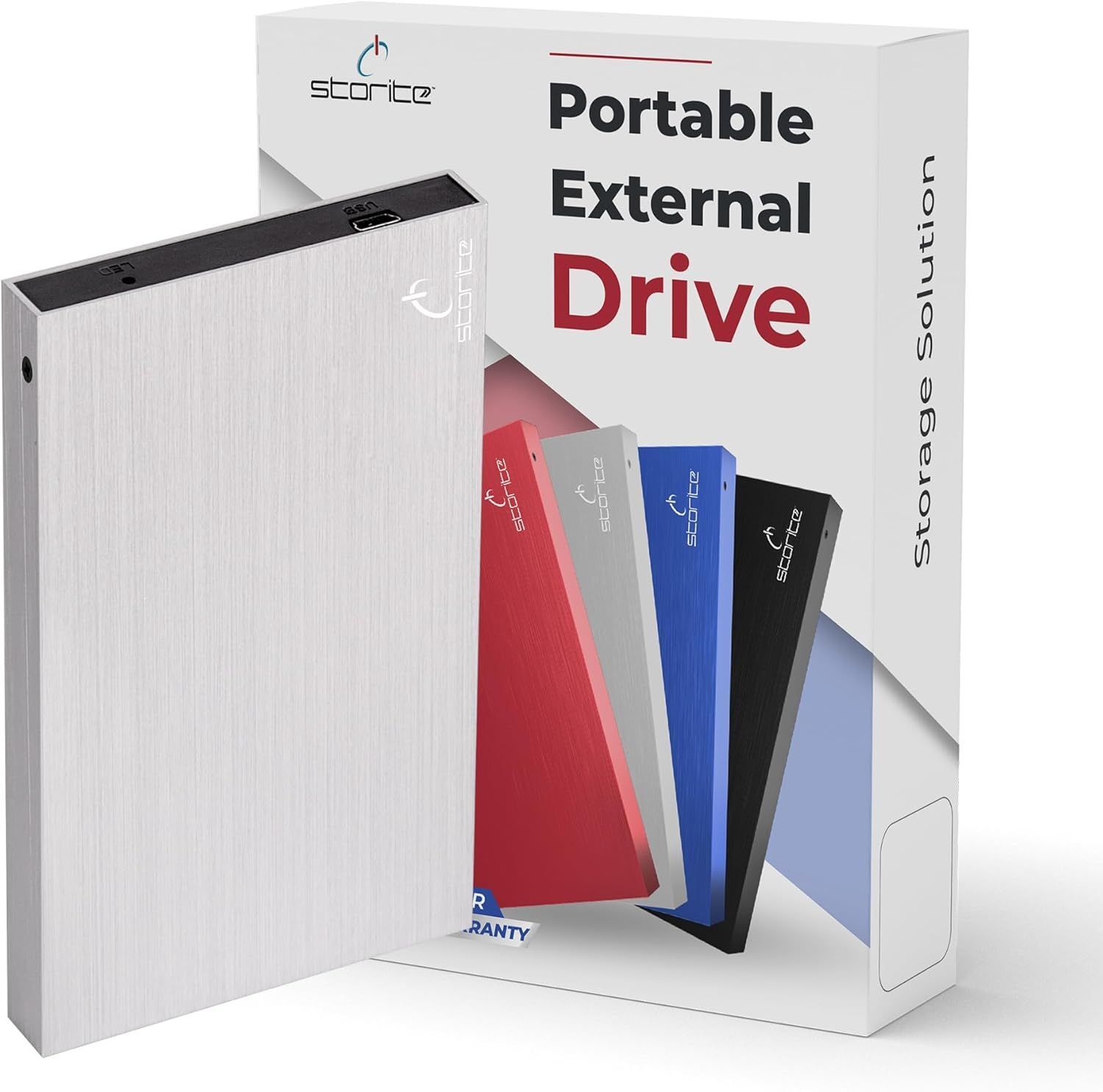 Disque Dur Externe Portable Usb 2.0 1To, Stockage De Sauvegarde, Transfert De Données Rapide, Disque Dur Compatible Avec Mac/Ordinateur Portable/Ordinateur De Bureau (Argent)