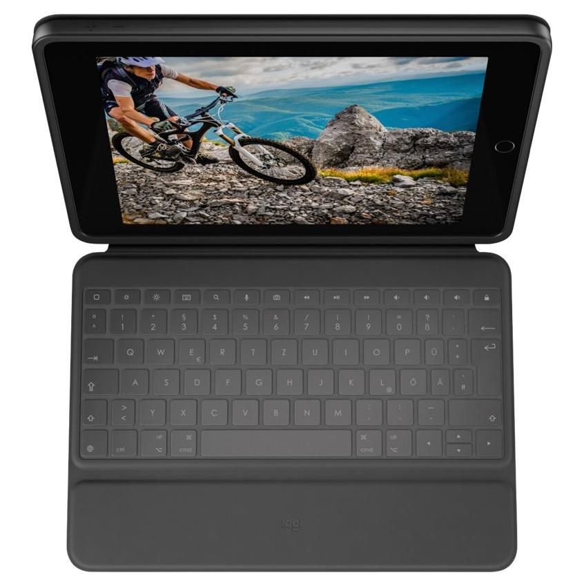 Logitech Rugged Folio - Clavier et étui - Apple Smart connector - Pan Nordic - pour Apple 10.2-inch iPad (7ème génération, 8ème génération, 9ème génération)