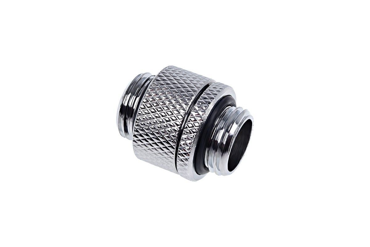 Alphacool Eiszapfen double nippel rotatable G1/4 outer thread to G1/4 outer thread - Adaptateur de raccordement du système de refroidissement par liquide - chrome, nickel argenté