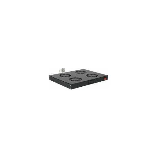 Module de ventilation 19" pour baies de serveurs, 4 ventilateurs RAL9005 (EZF-4-B)