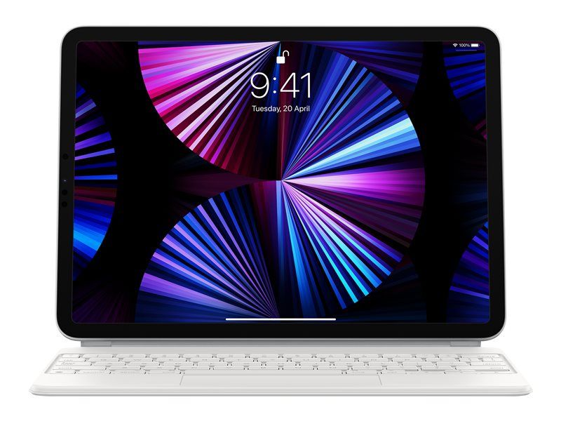 Apple Magic Keyboard - Clavier et étui - avec trackpad - rétroéclairé - Apple Smart connector - AZERTY - Français - blanc - pour 10.9-inch iPad Air (4th generation, 5th generation); 11-inch iPad Air (M2, M3); 11-inch iPad Pro (1st generation, 2nd...