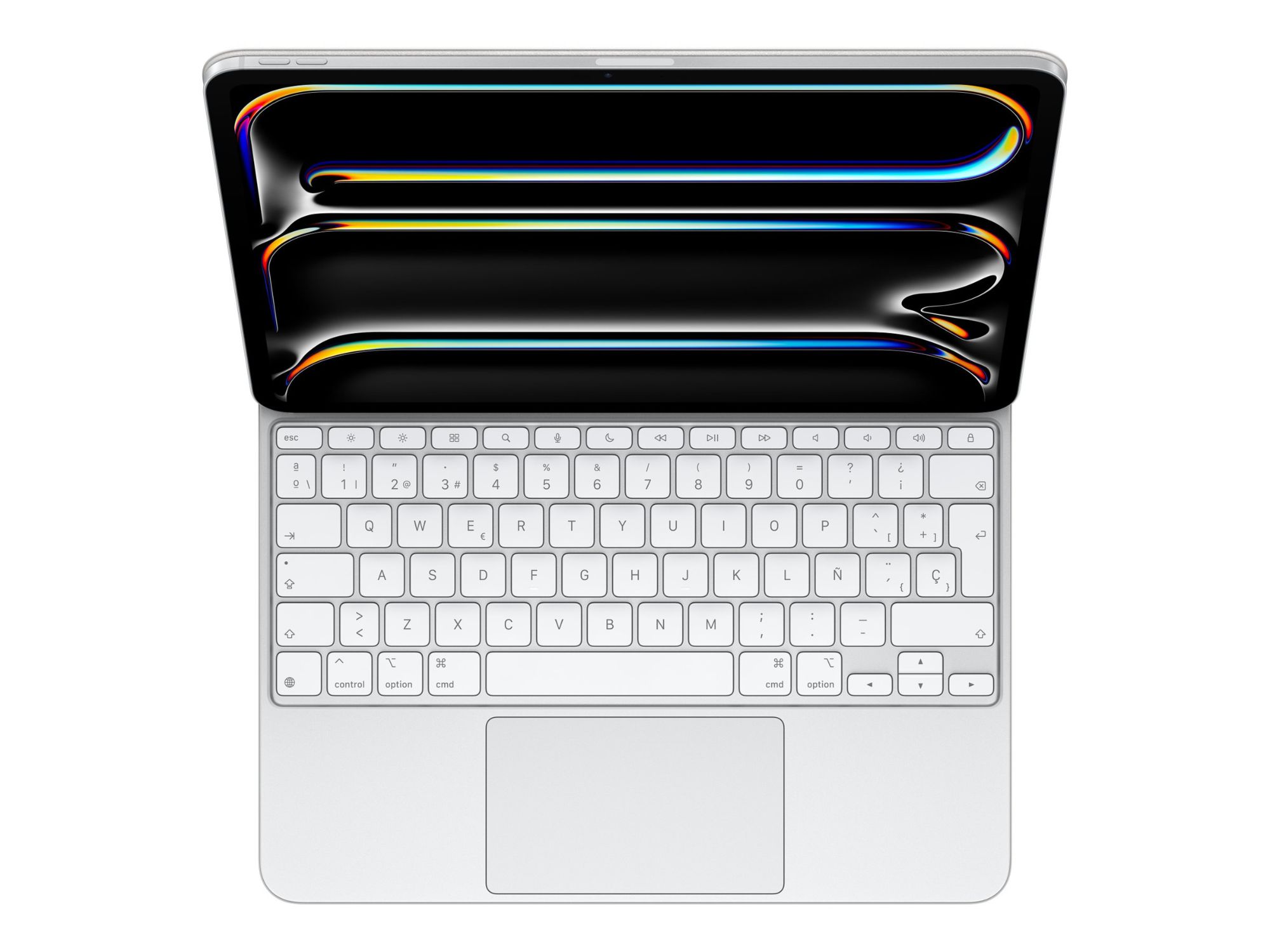 Apple Magic Keyboard - Clavier et étui - avec trackpad - rétroéclairé - Apple Smart connector - QWERTY - Espagnol - blanc