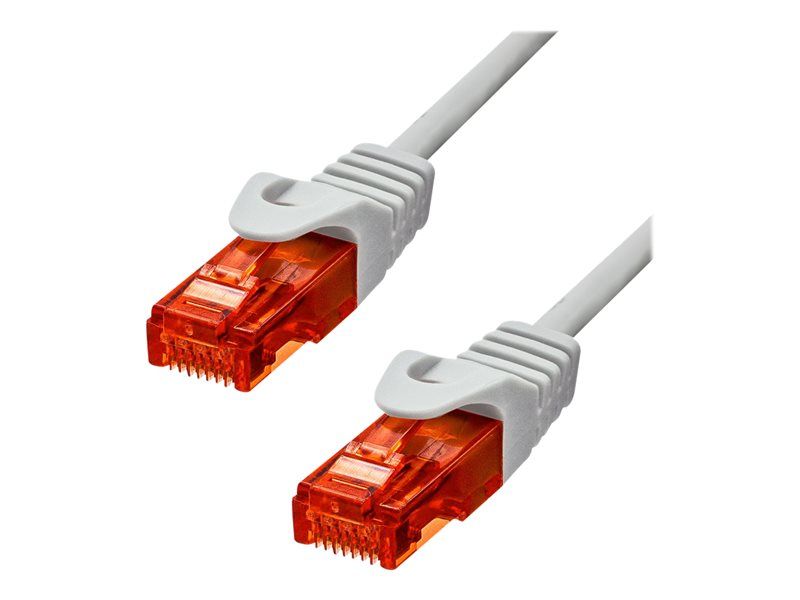 ProXtend - Cordon de raccordement - RJ-45 (M) pour RJ-45 (M) - 1.5 m - 6 mm - UTP - CAT 6 - sans halogène, sans crochet, bloqué - gris