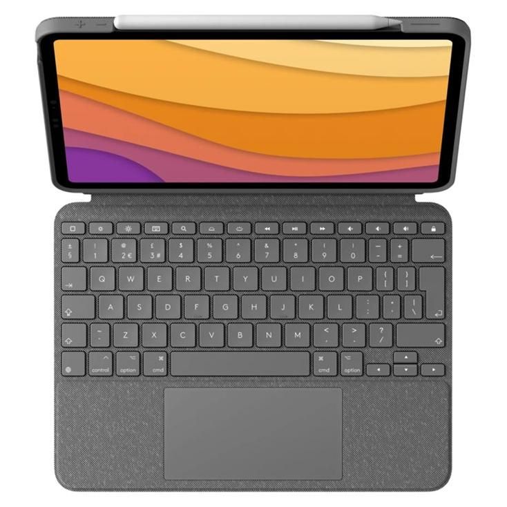 Logitech Combo Touch - Clavier et étui - avec trackpad - rétroéclairé - Apple Smart connector - QWERTY - Arabe - gris oxford - pour Apple 10.9-inch iPad Air (4ème génération, 5ème génération)
