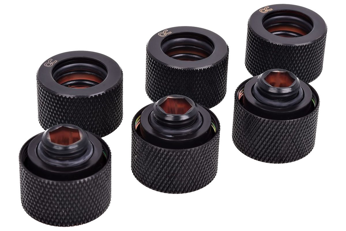 Alphacool Compatible Eiszapfen Ht 16/13 G1/4 Sixp.  Deep Black, Sixp