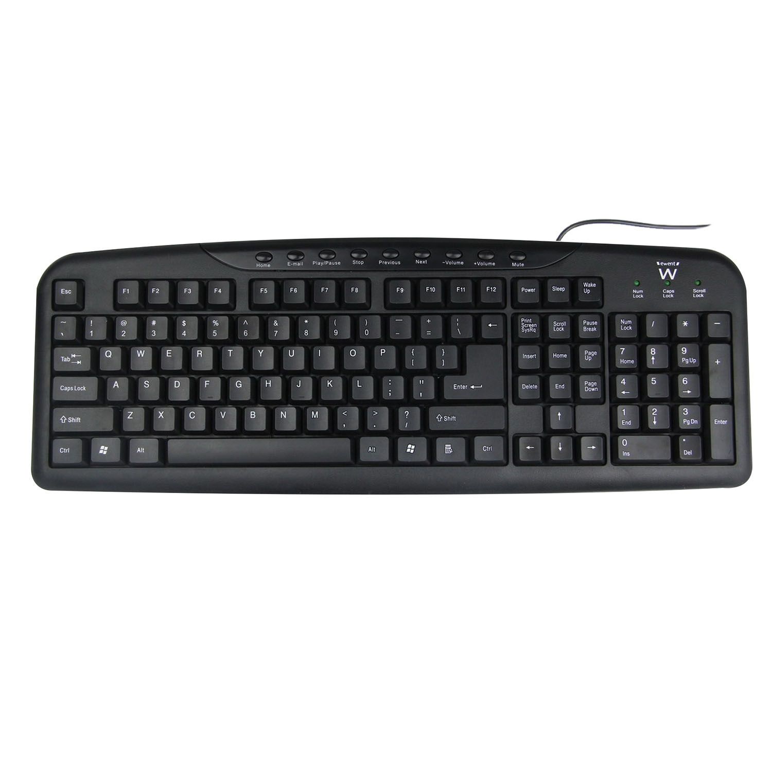 Ewent Ew3195 Clavier Multimédia USB Pt Noir