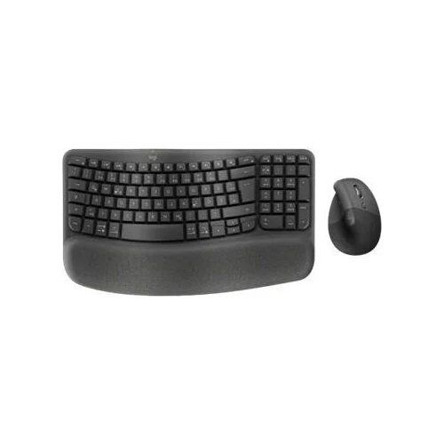 Logitech Wave Keys and Lift Combo - Ensemble clavier et souris - sans fil - Bluetooth LE, 2.4 GHz - QWERTZ - Allemand - graphite