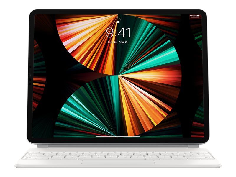Apple Magic Keyboard - Clavier et étui - avec trackpad - rétroéclairé - Apple Smart connector - US - blanc - pour 12.9-inch iPad Pro (3rd generation, 4th generation, 5th generation, 6th generation); 13-inch iPad Air (M2, M3)
