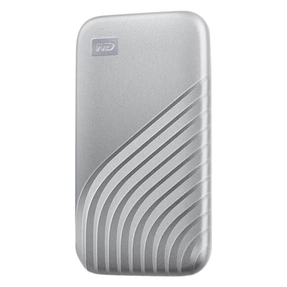 WD My Passport SSD WDBAGF0010BSL - SSD - chiffré - 1 To - externe (portable) - USB 3.2 Gen 2 (USB-C connecteur) - AES 256 bits - argent