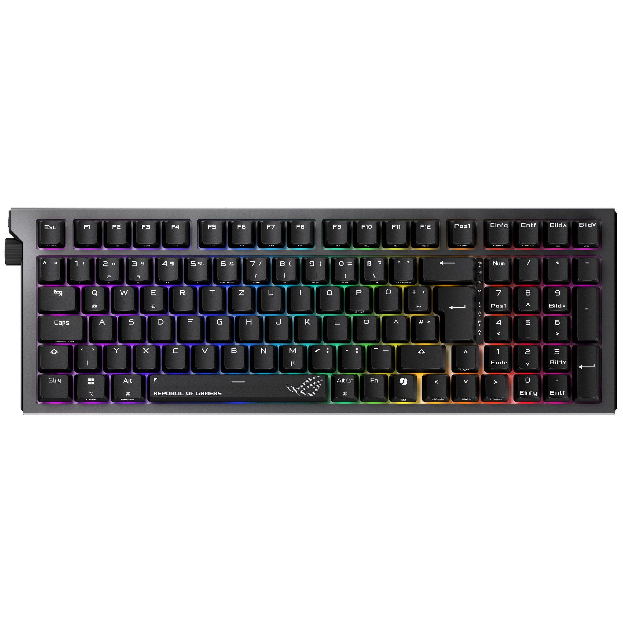ASUS ROG Strix Morph 96 Wireless clavier Gaming USB + RF Wireless + Bluetooth QWERTZ Allemand Noir