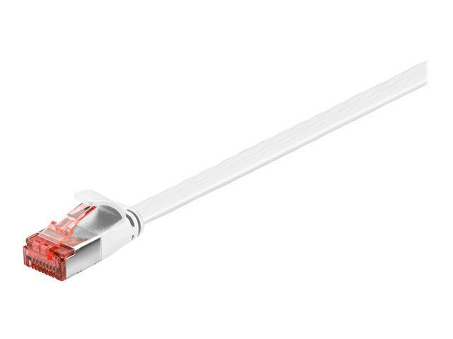 goobay - Cordon de raccordement - RJ-45 (M) pour RJ-45 (M) - 7.5 m - U/FTP, PiMF - CAT 6 - plat - blanc