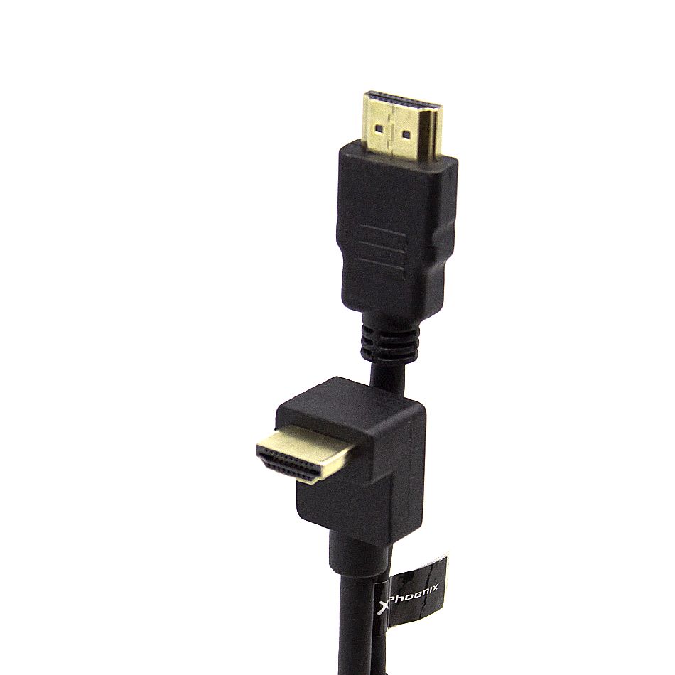Câble hdmi 4k 2.0 mâle - mâle phoenix avec connecteur 90º - 1 mètre