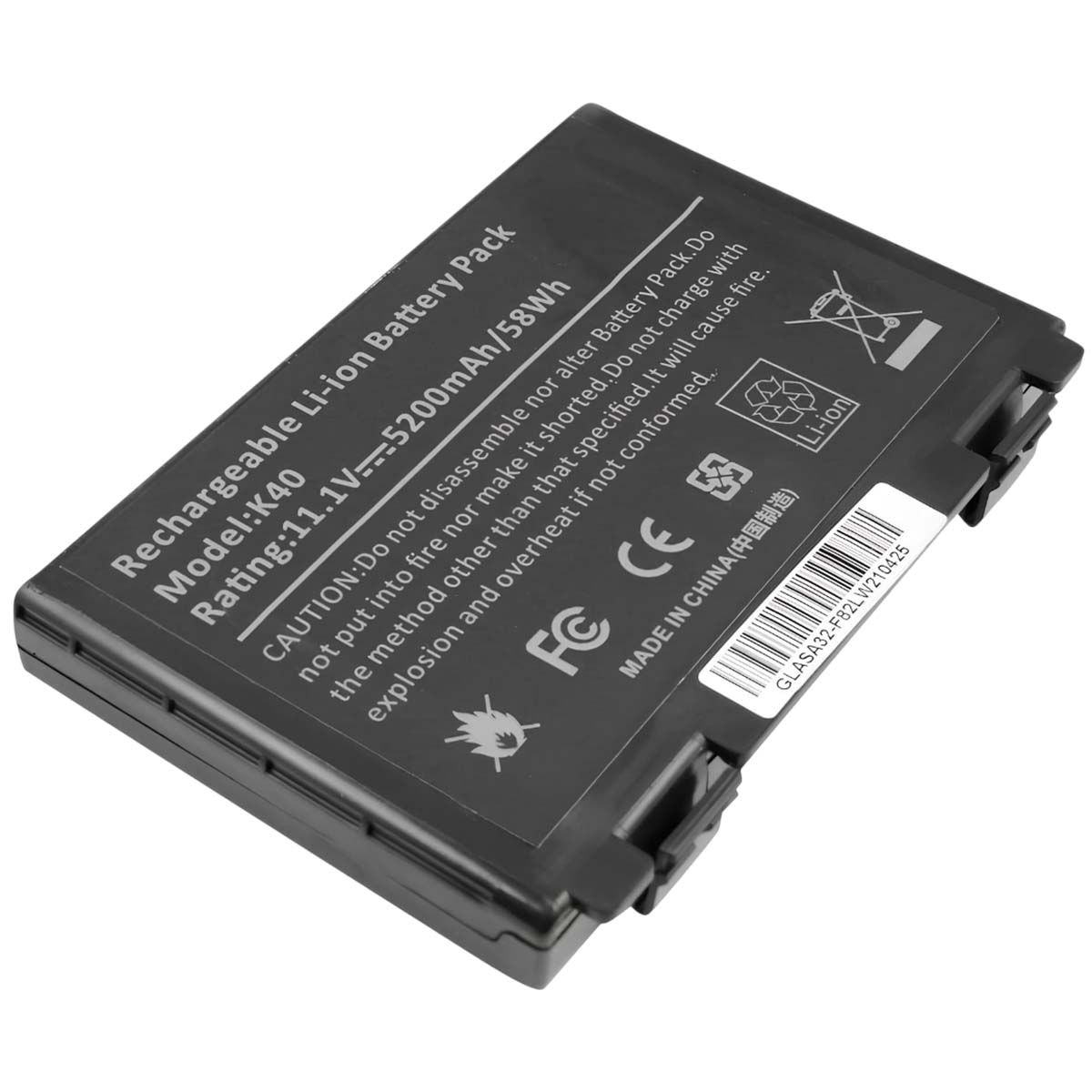 Batterie de Remplacement pour Asus F52 / K40 Li-ion 11,1V 5200mAh 58Wh Noir
