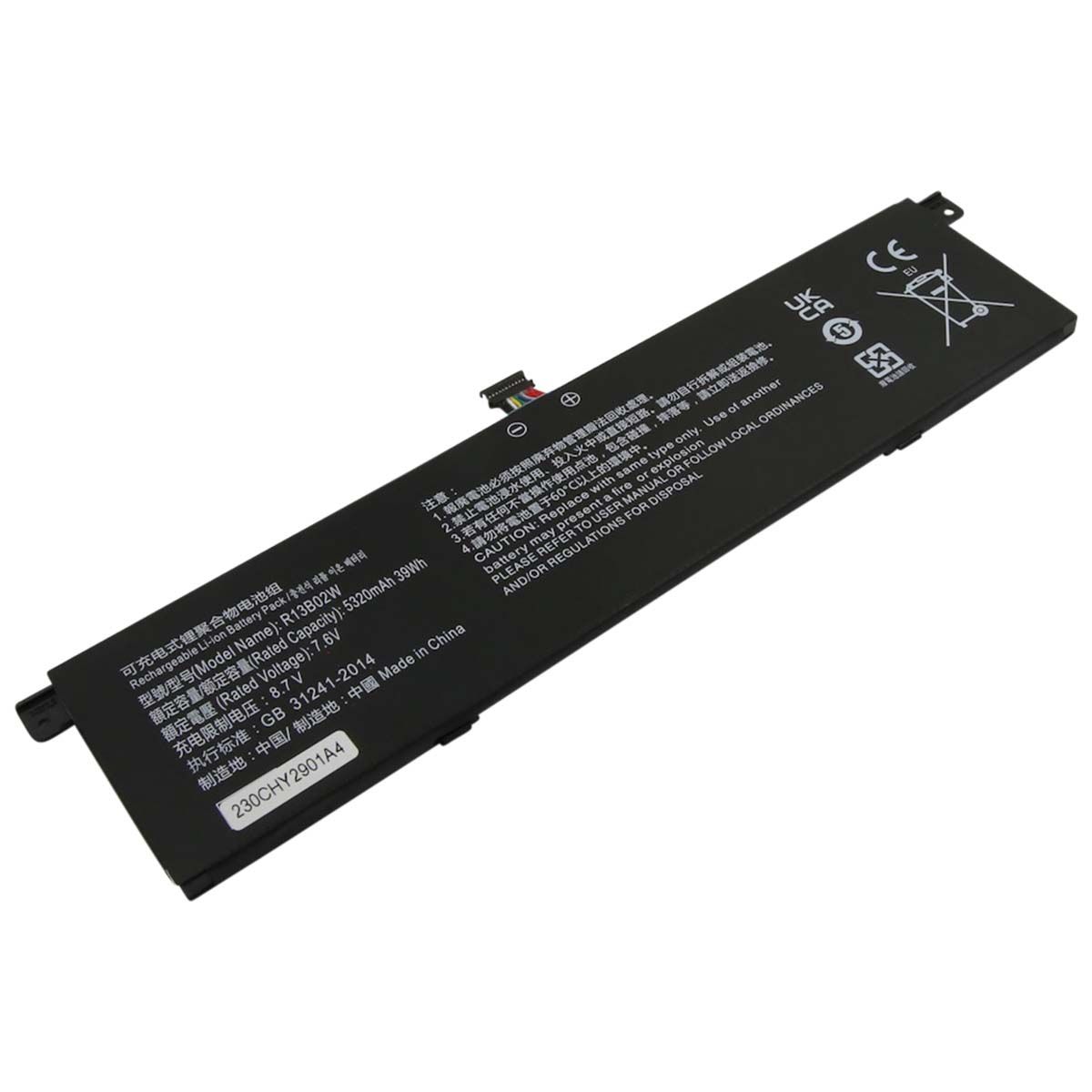 Batterie Xiaomi Mi Notebook Air 13.3 2018 7.6V Li-Polymère 5130mAh 39Wh Noir