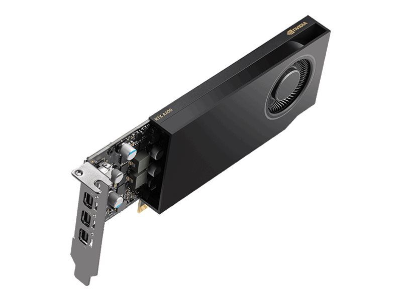 NVIDIA RTX A400 - Carte graphique - RTX A400 - 4 Go GDDR6 - PCIe 4.0 x8 - 4 x Mini DisplayPort