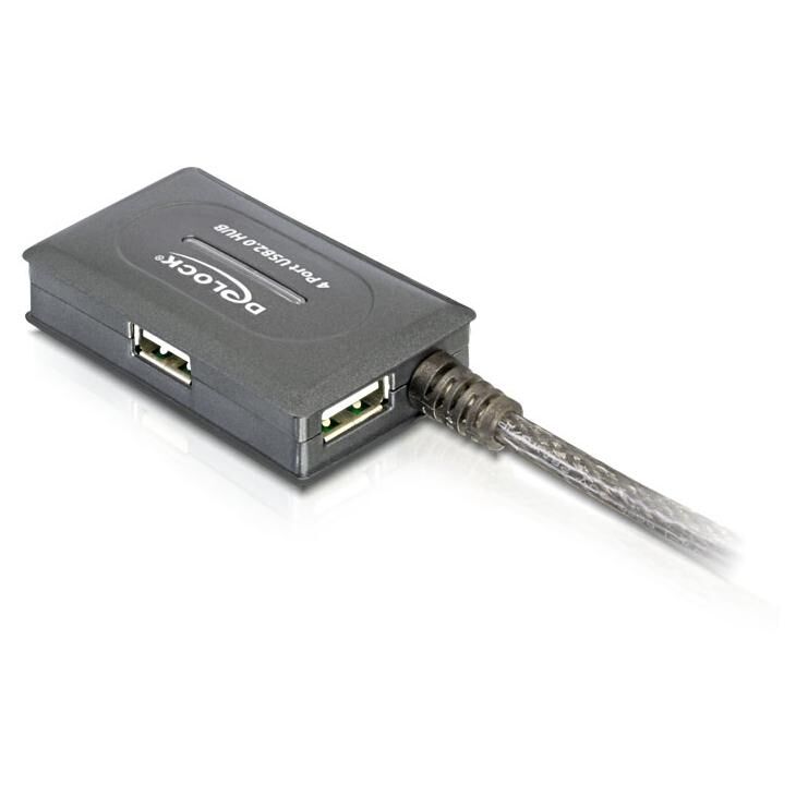DeLOCK Câble prolongateur USB 2.0 de 10 m active avec concentrateur 4 ports