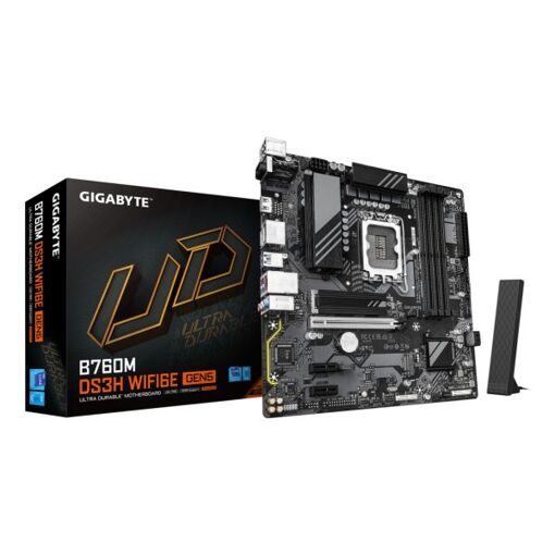 Placa base Gigabyte B760M DS3H WiFi 6E Gen5 - DDR4 1700, ATX, 4x DDR4