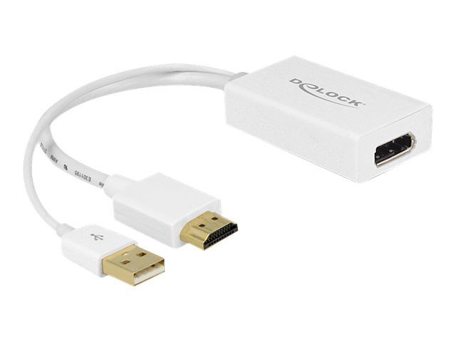 Delock - Convertisseur vidéo - HDMI, DisplayPort - DisplayPort - blanc - Pour la vente au détail