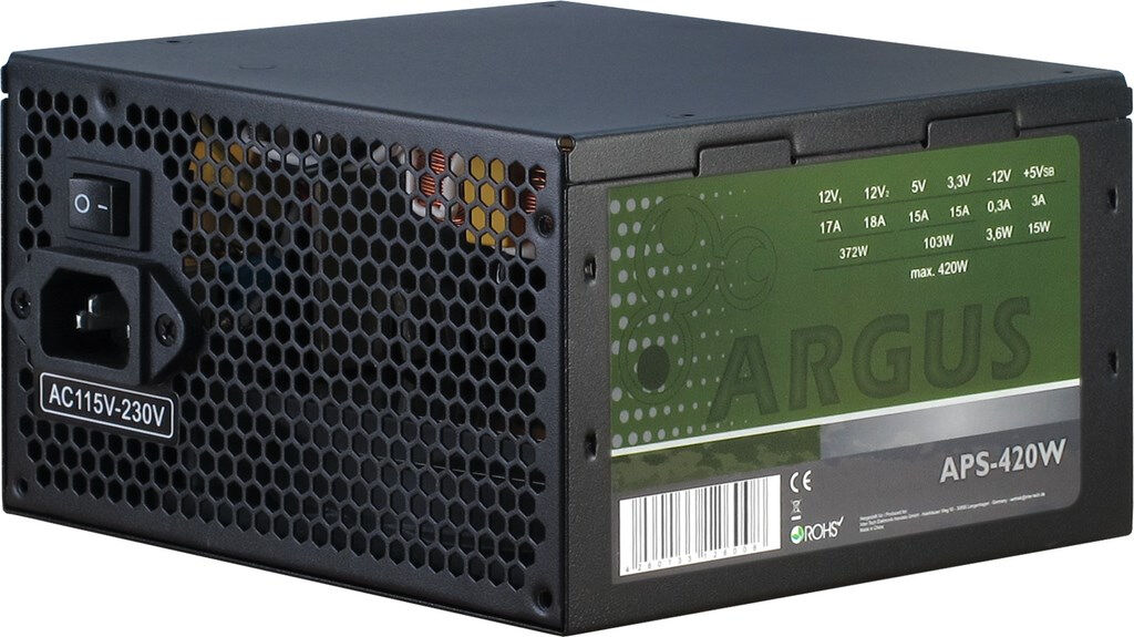Inter-Tech Argus APS unité d'alimentation d'énergie 420 W 20+4 pin ATX ATX Noir