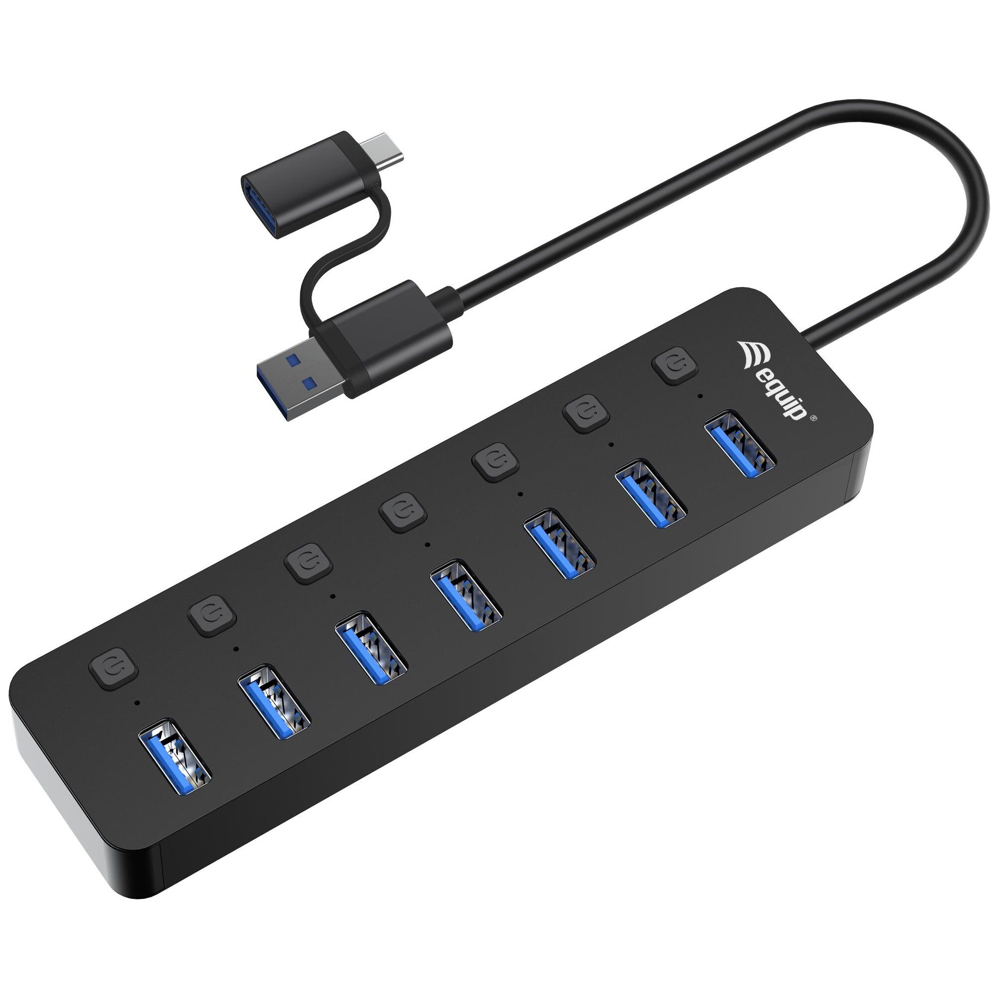 Equip 128965 hub & concentrateur USB 3.2 Gen 1 (3.1 Gen 1) Type-A 5000 Mbit/s Noir