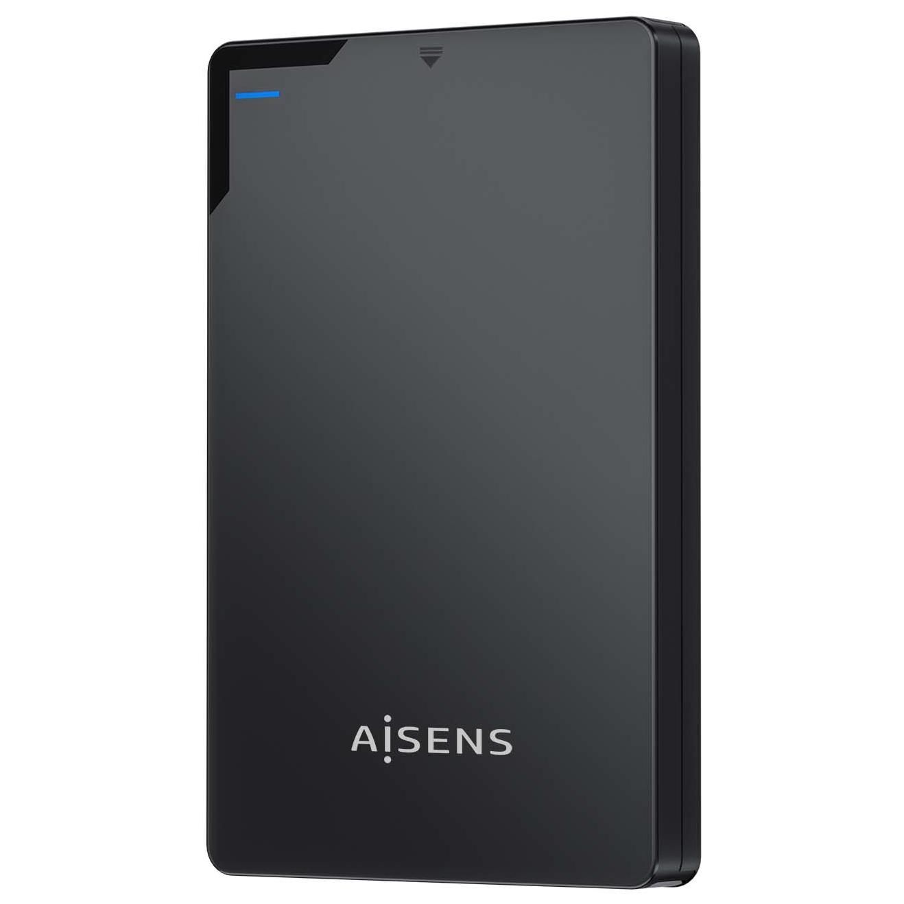 AISENS ASE-2520B Boîtier de disques de stockage Boîtier HDD Noir 2.5" Alimenté par port USB