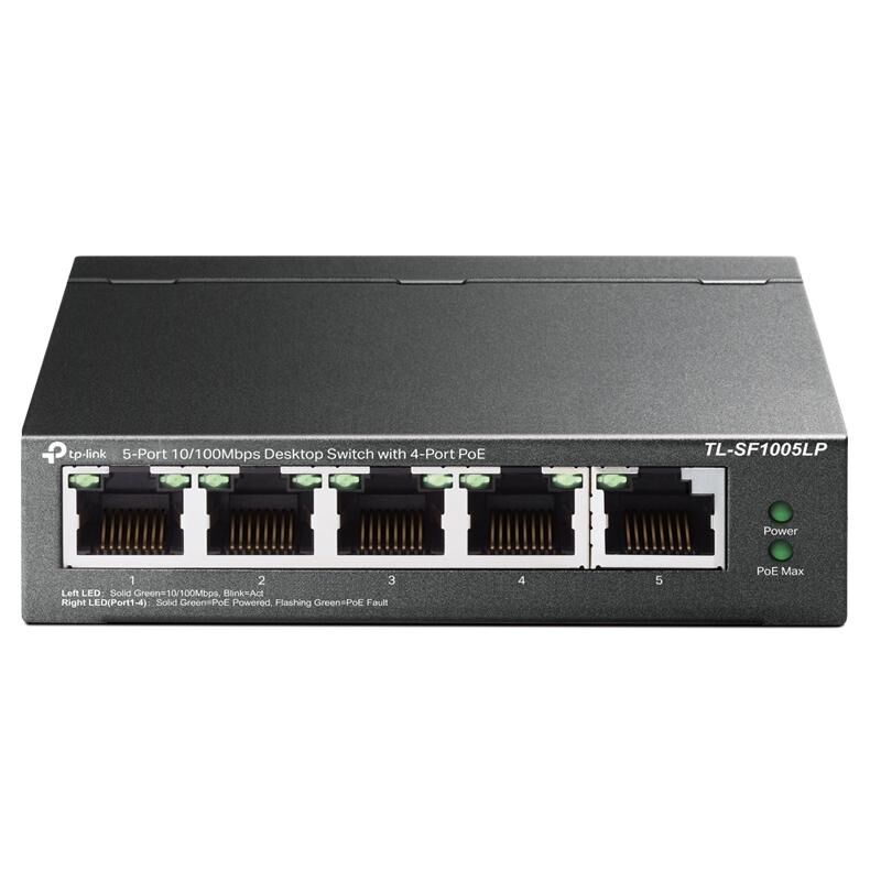 TP-Link TL-SF1005LP - V1 - commutateur - non géré - 5 x 10/100 (4 PoE) - de bureau, fixation murale - PoE (41 W)