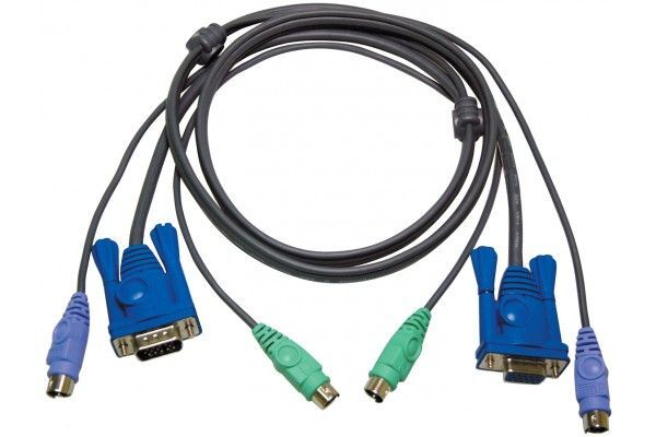 ATEN 2L-5005P/C - Câble clavier / vidéo / souris (KVM) - PS/2, HD-15 (VGA) (M) pour PS/2, HD-15 (VGA) - 5 m - pour ATEN CS-142; MasterView CS-124, 84, 88, 9134; MasterView Lite CS142; MasterView...