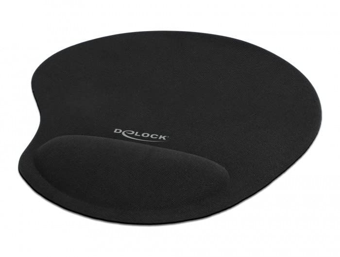 DeLock Tapis de souris ergonomique avec repose-poignet en gel noir