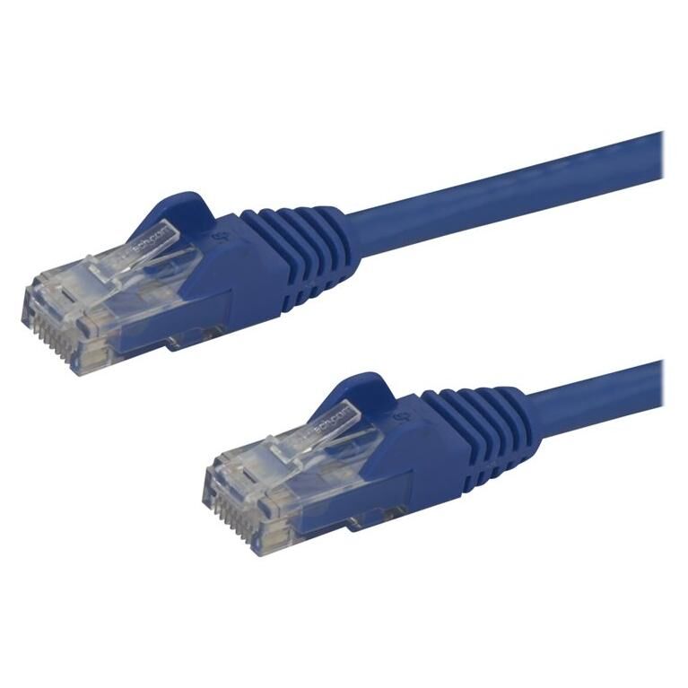 StarTech.com 15m CAT6 Ethernet Cable, 10 Gigabit Snagless RJ45 650MHz 100W PoE Patch Cord, CAT 6 10GbE UTP Network Cable w/Strain Relief, Blue, Wiring is UL Certified/TIA - Category 6 - 24AWG (N6PATC15MBL) - Cordon de raccordement - RJ-45 (M)...